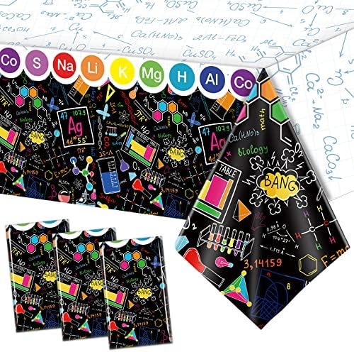 Jecery Science Themed Tablecloth Rectangular 51x87 Inch 3 Pcs
