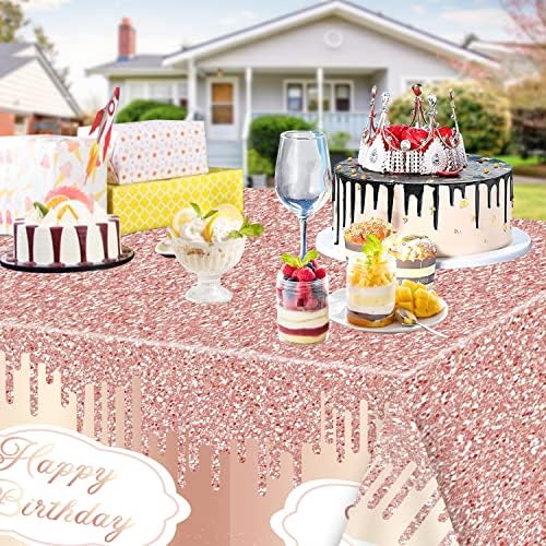 Rose Gold Tablecloths 4Pcs Disposable Party Decorations