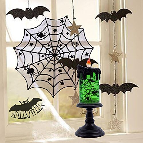 Eldnacele Halloween Snow Globe Candle Lamp with Timer and Glittering Tornado