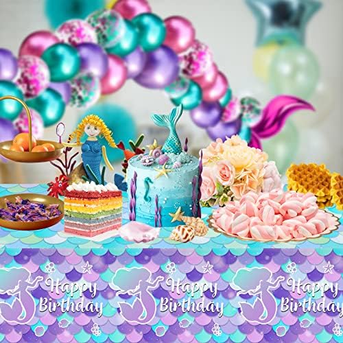 3 Pcs Mermaid Tablecloth for Birthday Decorations