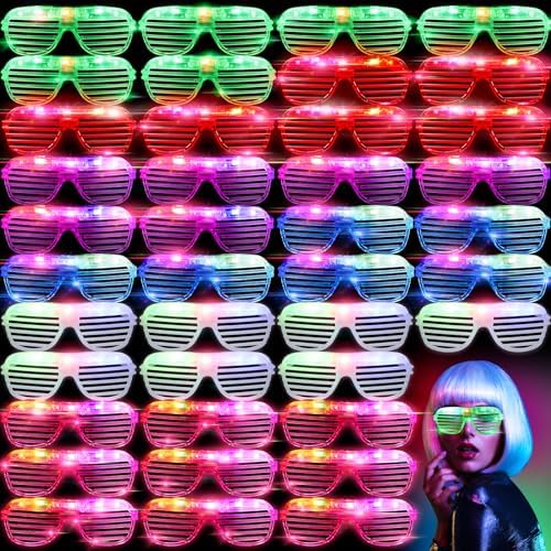 Honoson 72 Pair LED Glow Shutter Shades for Rave Parties