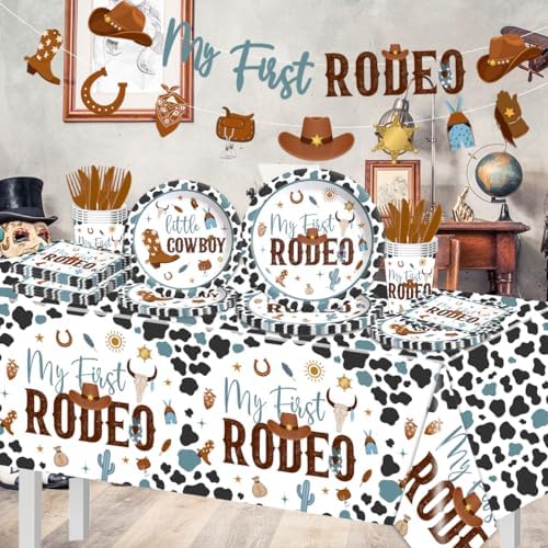 My First Rodeo Birthday Party Supplies for Boy 142Pcs