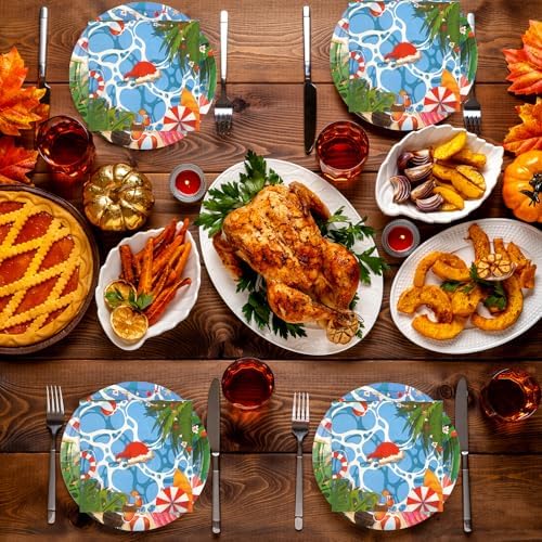 75PCS Summer Christmas Party Plates and Napkins Set for Pool Luau Parties