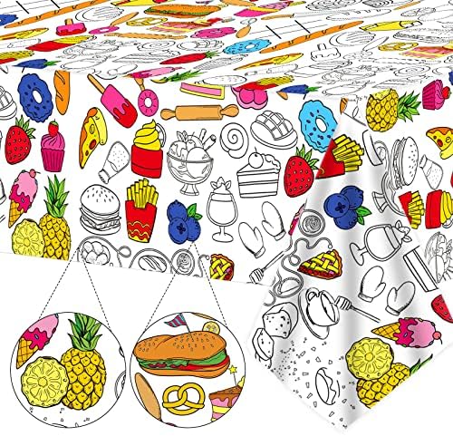 Giant Food Coloring Tablecloth for Kids