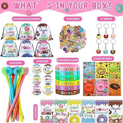 Paterr 140Pcs Donut Party Favors Supplies Pack