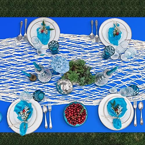 6 Pack Fish Net and Tablecloth Decor Set - Dark Blue