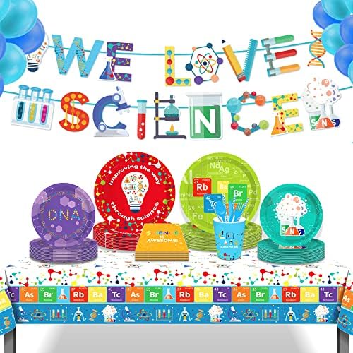 2 Pack Science Party Tablecloth with Lab Decorations