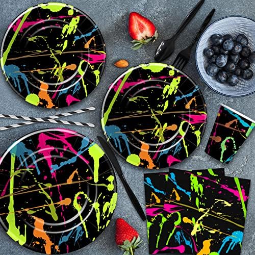 Neon Graffiti Party Tableware Set for 24 Guests