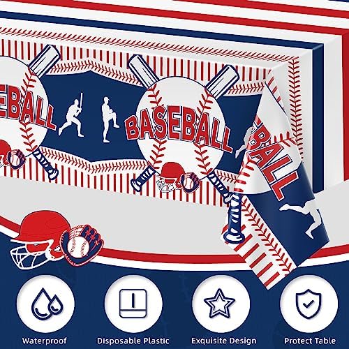 3pcs Baseball Themed Tablecloth - Party Decorations