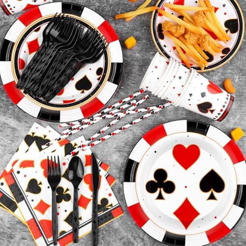 Durony 147 Piece Casino Party Tableware Set for 16 Guests