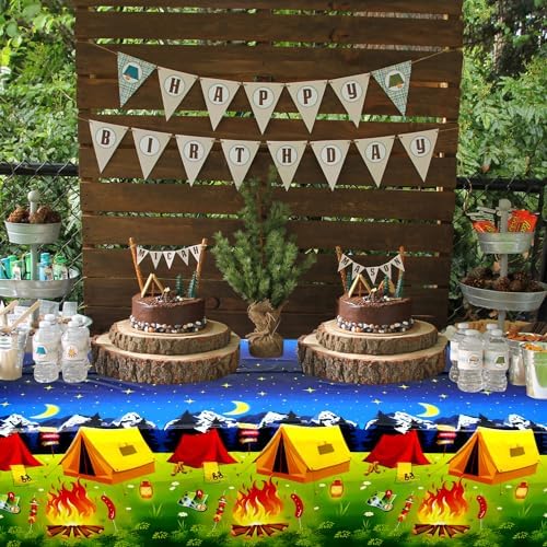 4 Pack Hunting Themed Tablecloths for Camping Birthday Party