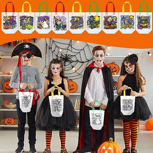 Kacctyen 45 Pcs Halloween Coloring Goodie Bags Reusable