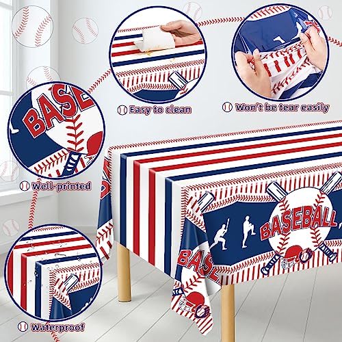 3pcs Baseball Themed Tablecloth - Party Decorations