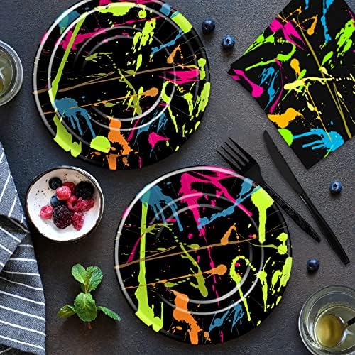 Neon Graffiti Party Tableware Set for 24 Guests