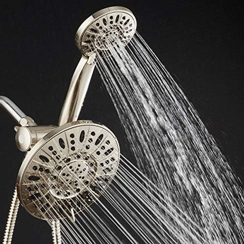 AquaDance Brushed Nickel 7 Rain Showerhead with Handheld and 6-Foot Hose