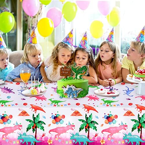 PHOGARY Dinosaur Tablecloth 3 Pack for Kids Party