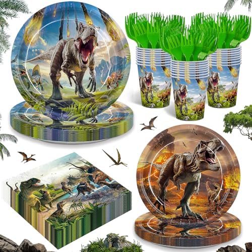 120pcs Dinosaur Birthday Tableware Set