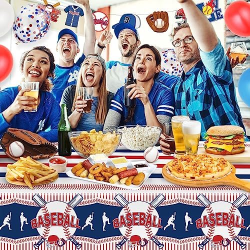 3pcs Baseball Themed Tablecloth - Party Decorations