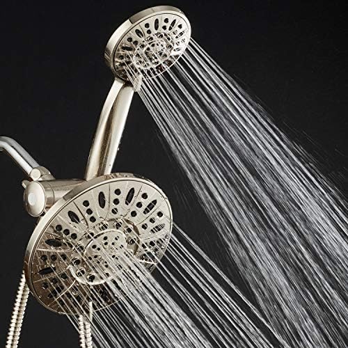 AquaDance Brushed Nickel 7 Rain Showerhead with Handheld and 6-Foot Hose