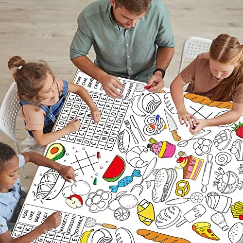 Giant Food Coloring Tablecloth for Kids