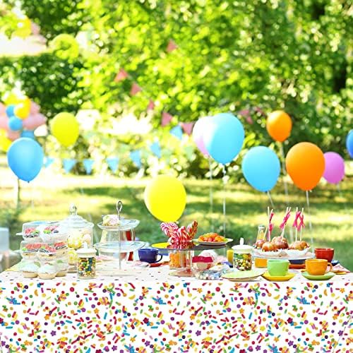 Tatuo 3 Piece Confetti Tablecloth for Birthday Parties