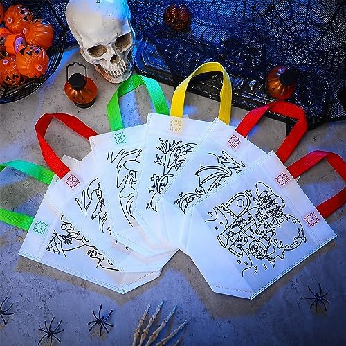 Kacctyen 45 Pcs Halloween Coloring Goodie Bags Reusable