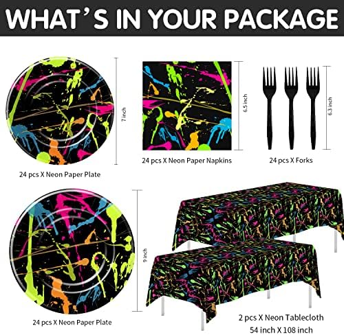 Neon Graffiti Party Tableware Set for 24 Guests
