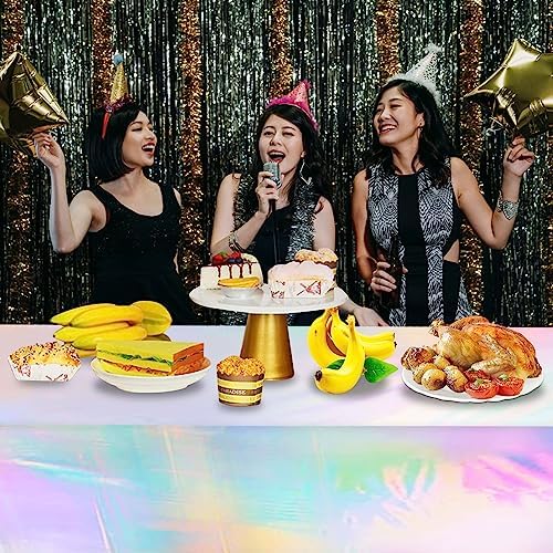 2Pcs Iridescent Party Tablecloths 54x108