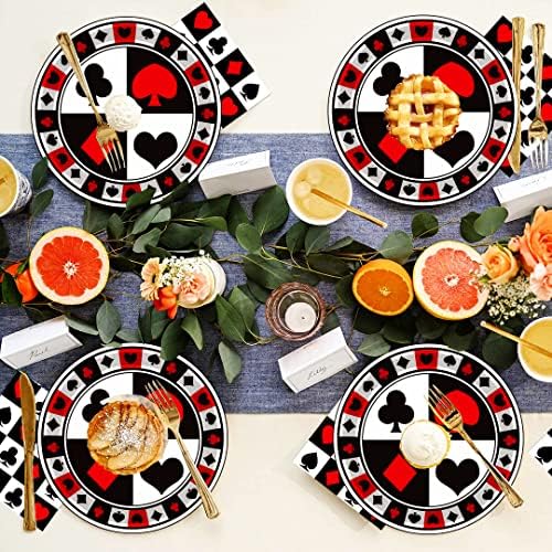 Casino Party Supplies 60Pcs Poker Tableware Set for 20 Guests