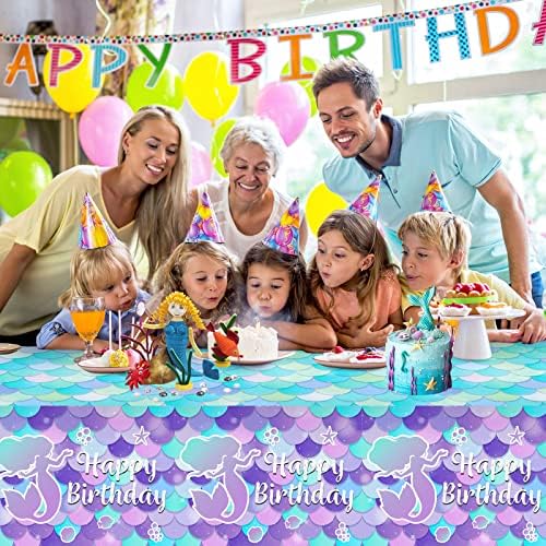 3 Pcs Mermaid Tablecloth for Birthday Decorations