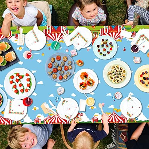 4 Pack Circus Theme Tablecloths for Birthday Parties