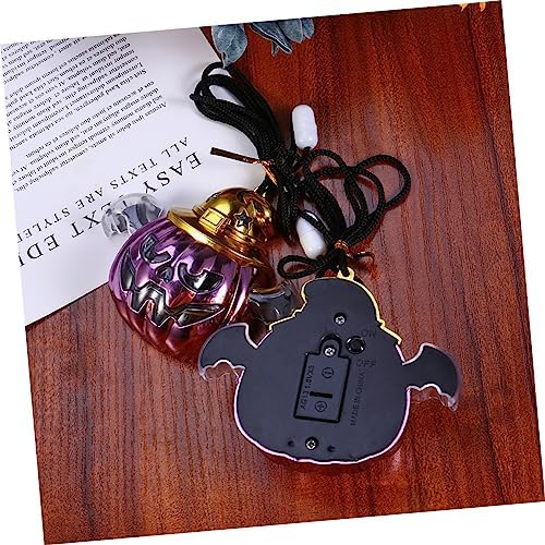 Toyvian 3Pcs LED Pumpkin Lantern Necklace for Halloween Party