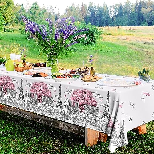 Paris Themed Party Tablecloths 3pcs Pink