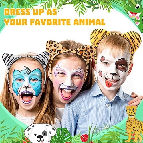Chunyin 24 Pack Plush Animal Ear Headbands for Parties and Cosplay