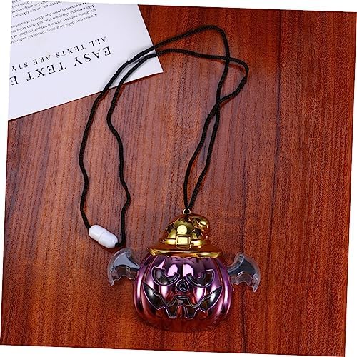Toyvian 3Pcs LED Pumpkin Lantern Necklace for Halloween Party