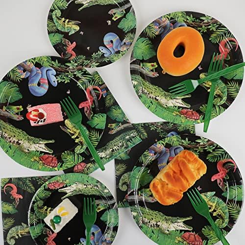Reptile Snake Party Plates Napkins Set for 24 Guests