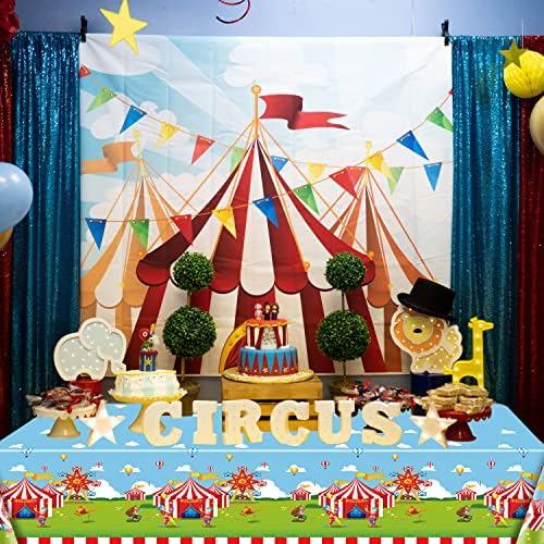 4 Pack Circus Theme Tablecloths for Birthday Parties