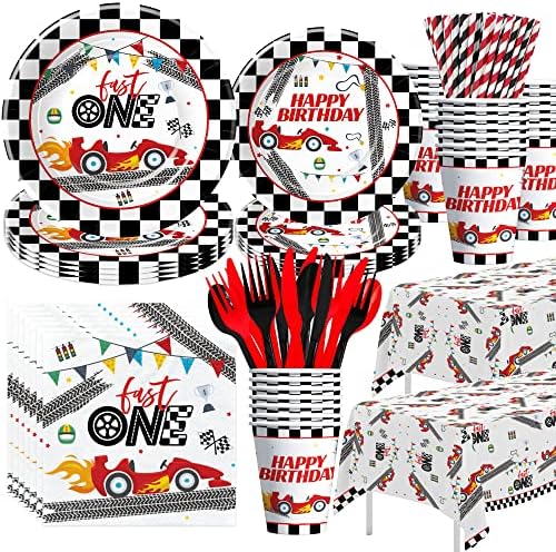 Xigejob Race Car 1st Birthday Party Decorations Set