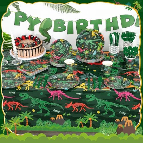 177 Pcs Dinosaur Birthday Party Supplies Set
