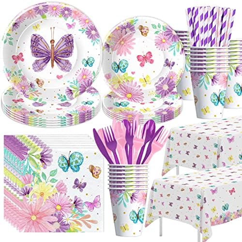 Butterfly Party Decorations Set for 24 Guests
