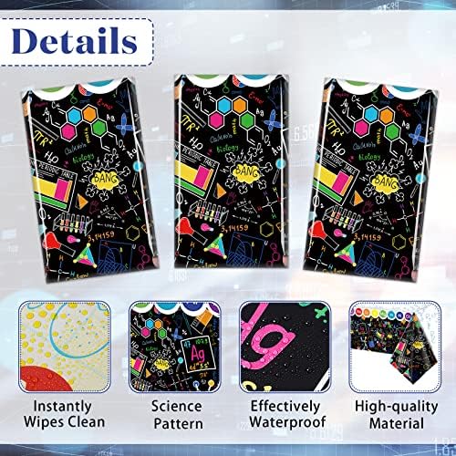Jecery Science Themed Tablecloth Rectangular 51x87 Inch 3 Pcs