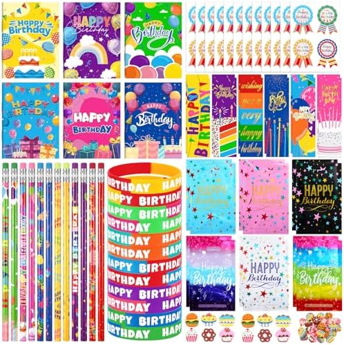168 Pcs Happy Birthday Classroom Party Favors Set