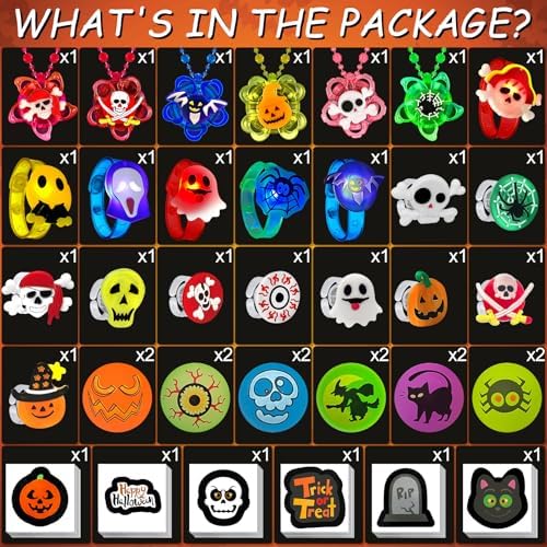 100PCS Halloween Glow Up Party Favors for Kids